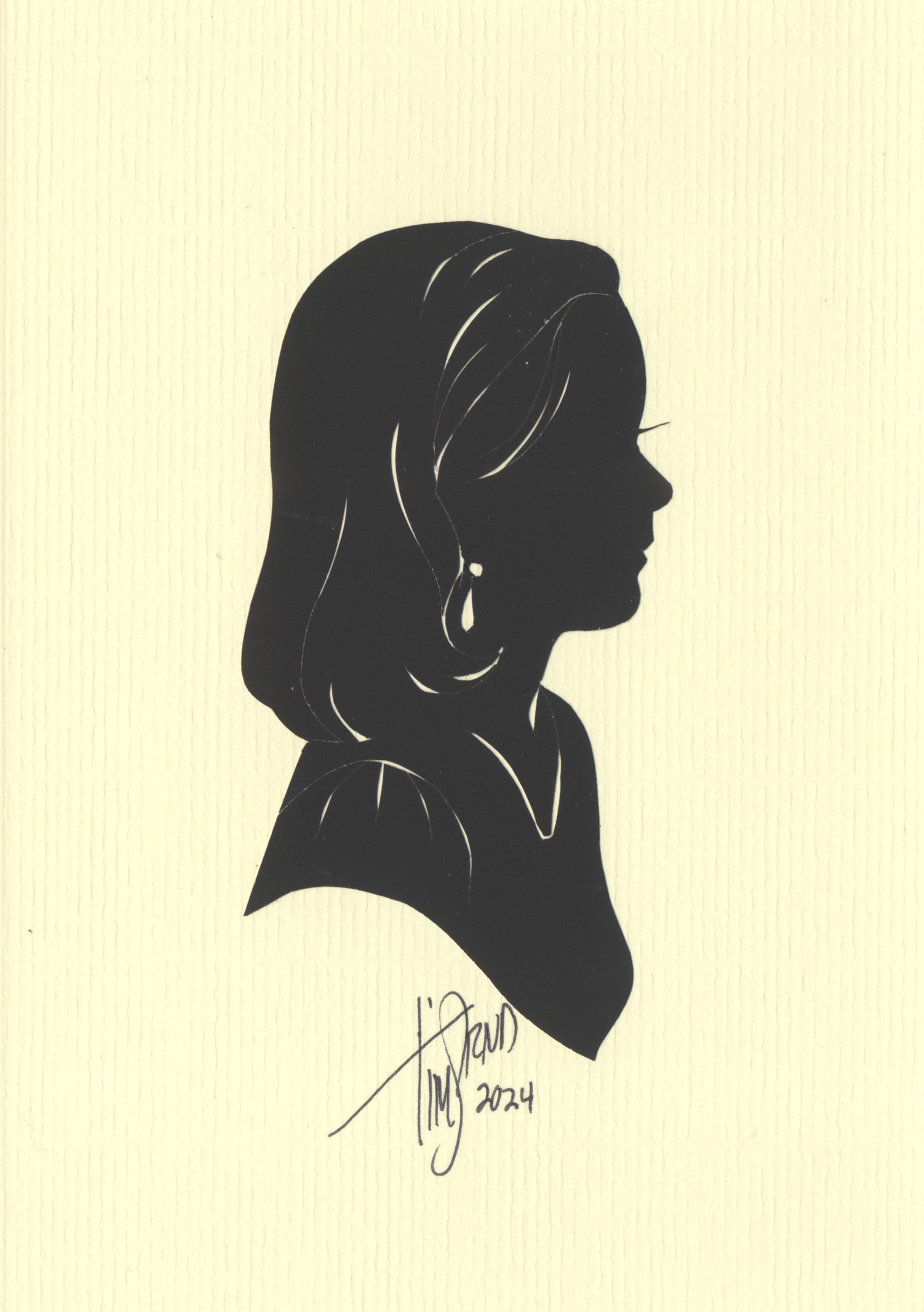 Girl with Short Hair Silhouette