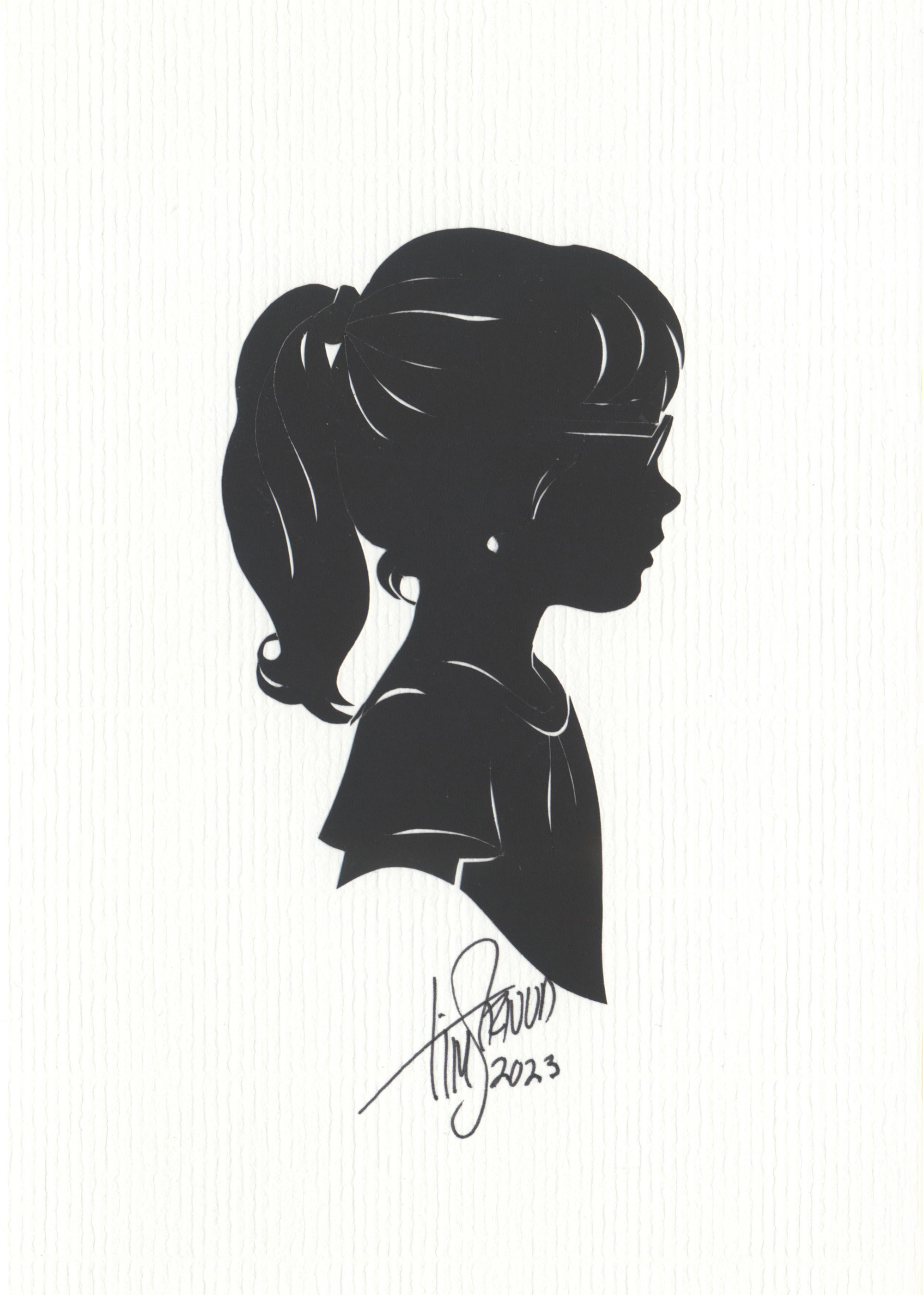 Girl with Ponytail Silhouette