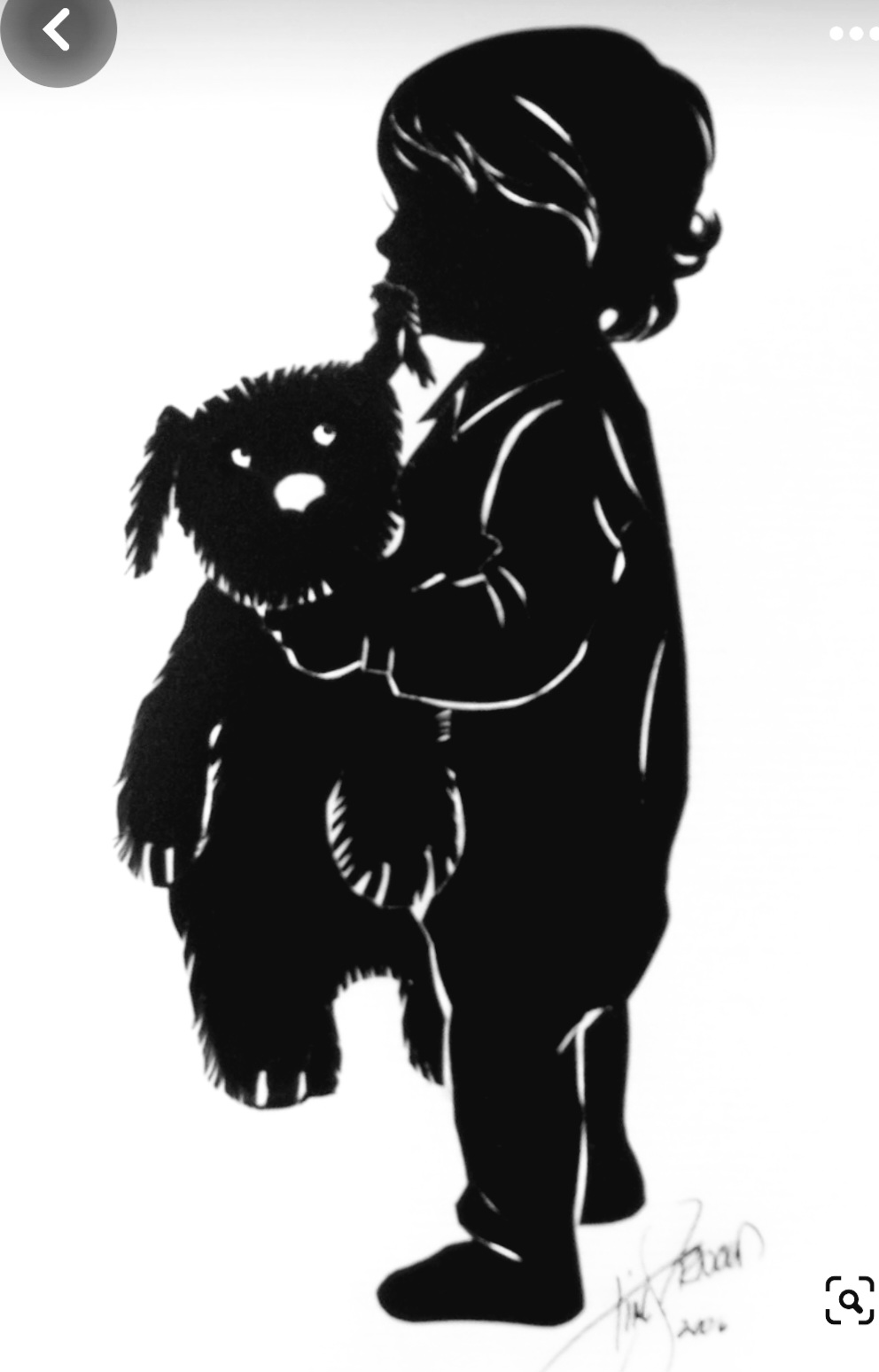 Girl Holding a Toy Silhouette