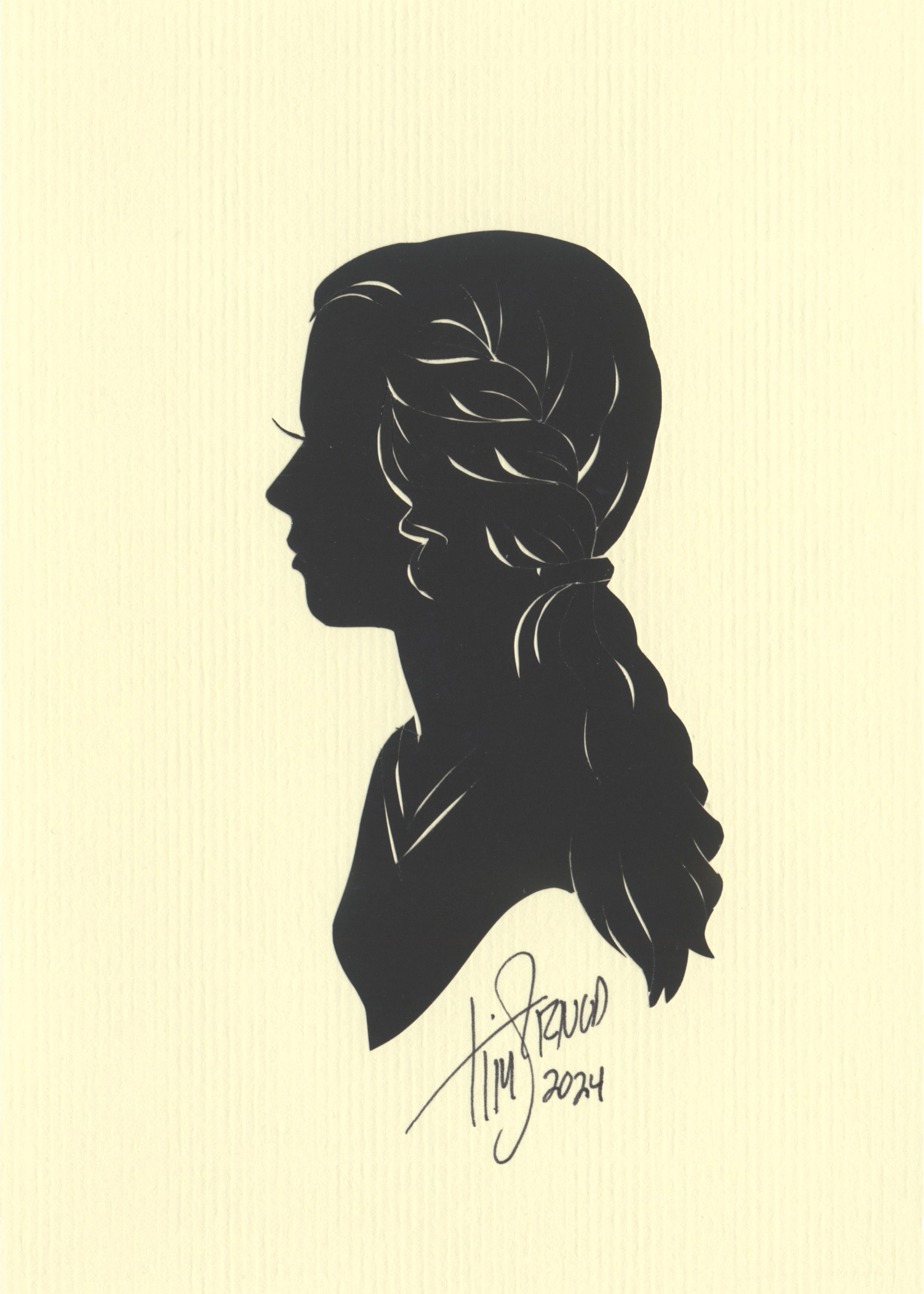 Girl with Braid Silhouette