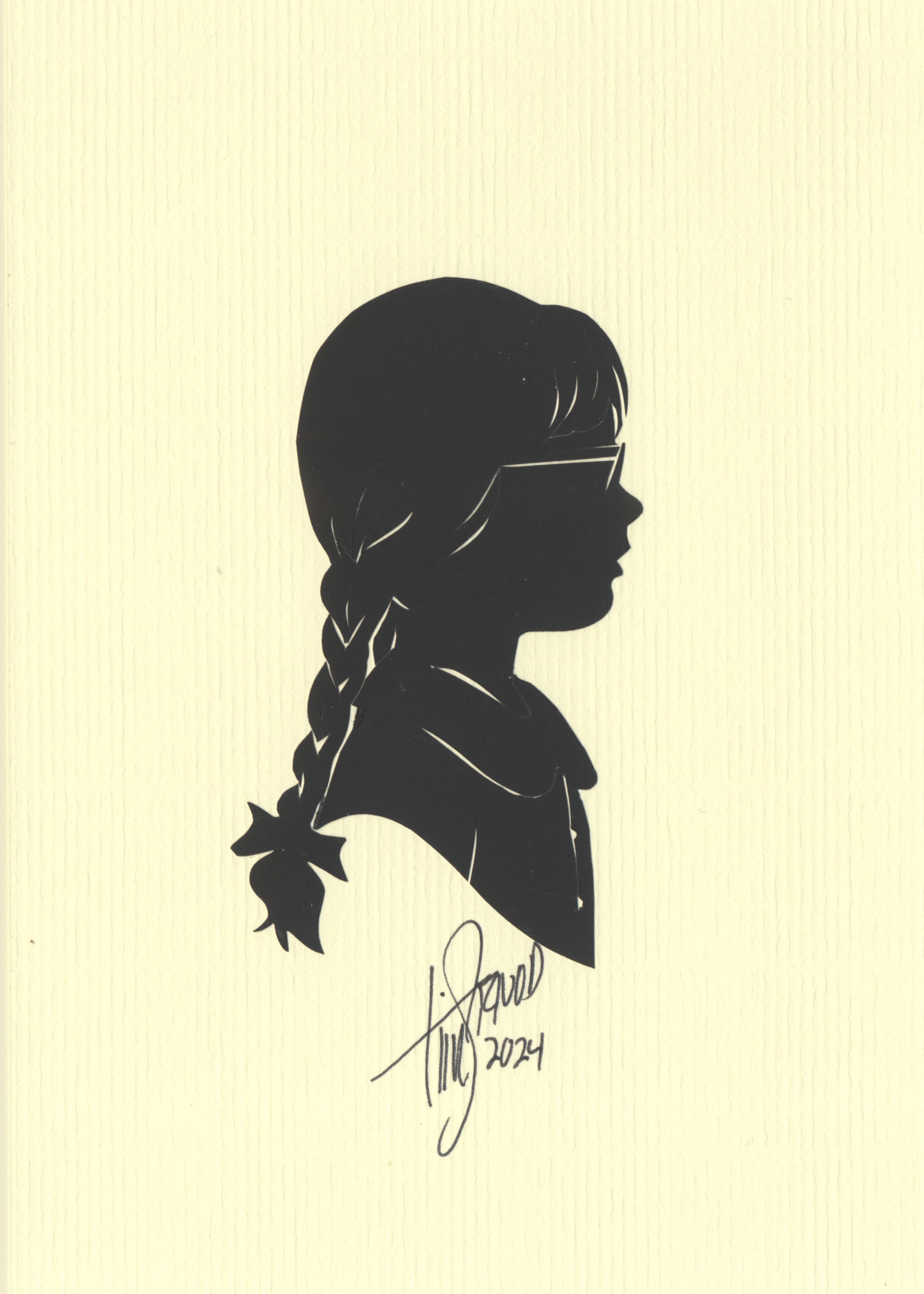 Girl with Glasses Silhouette